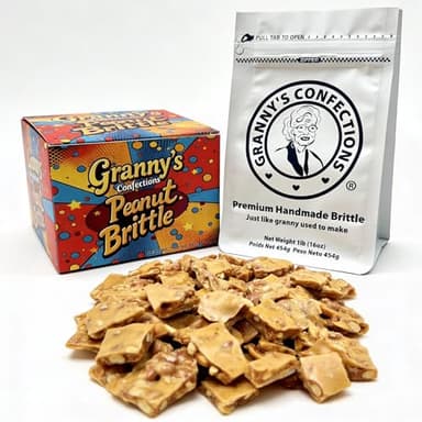 Granny's Confections Old-Fashioned Peanut Brittle, 16oz (454g) Box – Premium Gourmet Candy