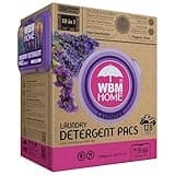 WBM 10-in-1 Laundry Detergent Pods, Fabric Softener with Lavender Extracts, High-Efficiency Laundry Pods with Powerful Stain Lifter Technology - 128 Count Bag