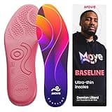 MOVE Baseline - All-Purpose Insoles - Sock Liner - Ultra Thin Shock Absorption - Maximum Freedom of Movement and Energy Return Cleats, Shoes, Running, Basketball, Baseball (M9-9.5/W10.5-11)