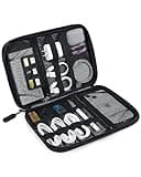 BAGSMART Electronics Travel Organizer Case, Tech Accessories Cord Storage Bag for Phone, Power Bank, SD Card, Cables, Black