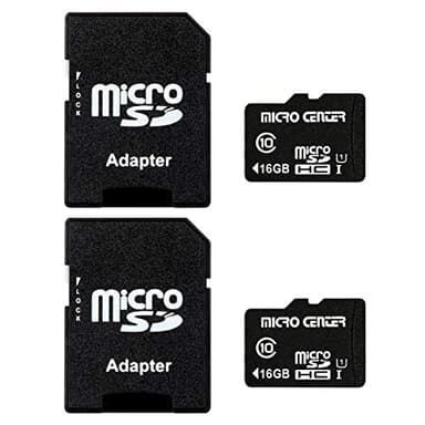 INLAND Micro Center 16GB Class 10 Micro SDHC Flash Memory Card with Adapter for Mobile Device Storage Phone, Tablet, Drone & Full HD Video Recording - 80MB/s UHS-I, C10, U1 (2 Pack)