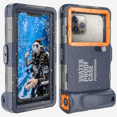 YNVYFI 2026 Underwater Snorkeling Diving Phone Case for Phone 17/16/15/14/13/12Pro Max/Galaxy S25/S24/S23.(50ft/15m) Professional Scuba Dive Waterproof Case Underwater Photo Video（Blue）