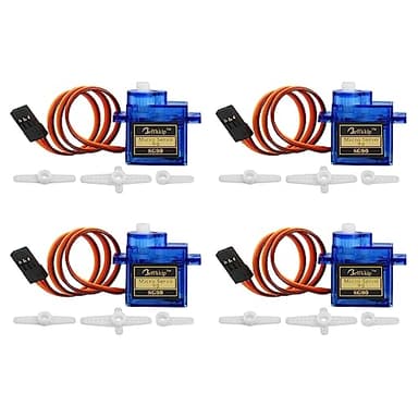 Beffkkip 4Pcs SG90 9g Micro Servos for RC Robot Helicopter Airplane Controls Car Boat