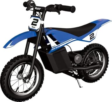 Razor MX125 Dirt Rocket Electric-Powered Bike with Authentic Motocross Geometry, Rear-Wheel Drive,100-watt, high-Torque, Chain-Driven Motor, for Kids 7+, Blue