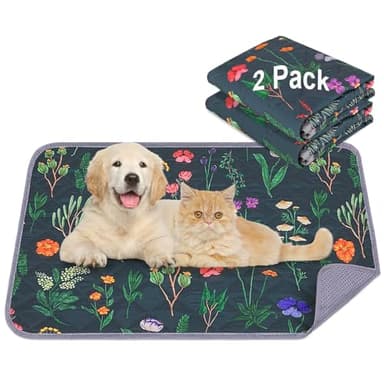 Washable Pee Pads for Dogs, 2 Pack Super Absorbent pee pads for dogs Reusable pee pads for dogs large 100% Waterproof puppy pads pet training pads for Potty, Playpen, Crate, Sofa, Car, 18'' x 24''