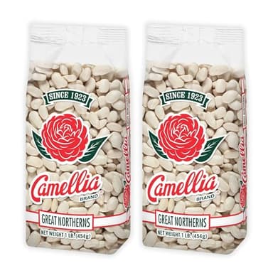 Camellia Brand Dried Great Northern Beans – Premium White Beans for Soups, Stews, Casseroles & Side Dishes – Non-GMO, Gluten-Free, High Protein, Vegan & Vegetarian Friendly, 1 Pound (Pack of 2)