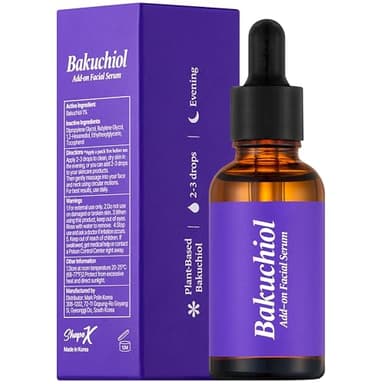 Bakuchiol Serum for Face - DIY Mix-in Concentrate - Korean Bakuchiol Plumping Serum - Customizable Retinol Alternative Add-On for Skincare Routines