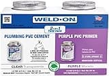 Weld-On 15900 Twin Pack 780 PVC Regular-Bodied Plumbing Solvent Cement and Purple Plumbing Primer