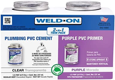 Weld-On 15900 Twin Pack 780 PVC Regular-Bodied Plumbing Solvent Cement and Purple Plumbing Primer