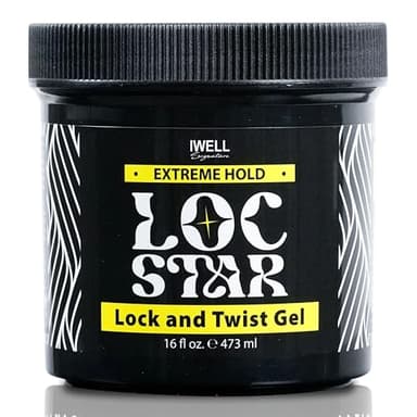 IWELL Signature Loc Star Braid & Loc Gel, 16 fl oz | Extreme Hold for Braids, Locs, Twists, Cornrows & Edges | Smooths & Tames Frizz | No Heavy Residue | Long-Lasting | With Aloe Vera