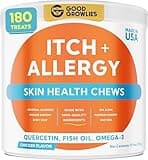 Dog Allergy Relief Chews — Anti-Itch Skin & Coat Supplement: No Fillers, Just Flavor - Dry Itchy Skin Relief Treatment w/Omega 3 Fish Oil - Itching&Paw Licking - Hot Spots - Made in USA - 180Ct