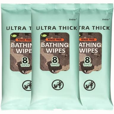 ZoDTF Biodegradable Body Wipes for Camping-Backpacking Gear Essential & Outdoor Active Hiking Supplies, Adult Wet Wipes Extra Large, 100% Plant-Based Must Haves for Eco Conscious 3 Packs