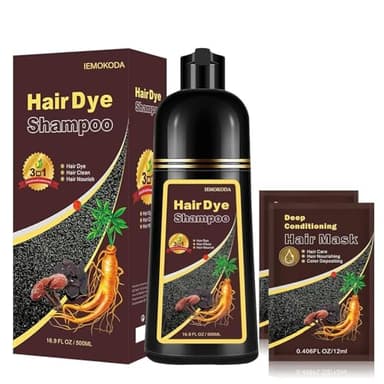 GURKOOYD Dark Coffee Hair Dye Shampoo, Hair Color Shampoo for Gray Hair, Brown Hair Dye, Brown Hair Shampoo, Champu Para Canas, Long Lasting Natural Color, Easy to Use, 16.90 Fl Oz