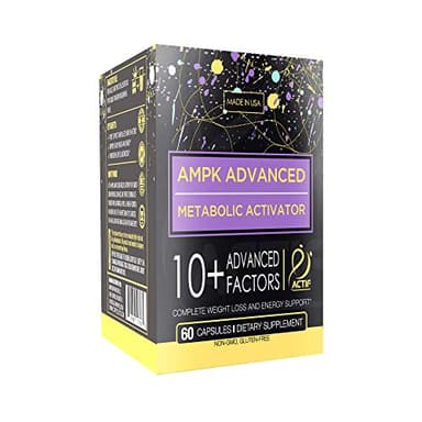 Actif AMPK Advanced Metabolic Activator with 10 Factors, Non-GMO, With Energy Support, 60 Capsules, Made in USA