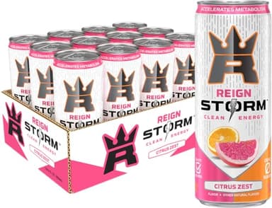 REIGN Storm, Citrus Zest, Fitness & Wellness Energy Drink, 12 Fl Oz