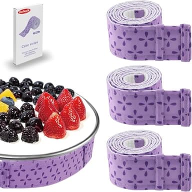 Hufopik 3-Piece Cake strips for even baking, Baking strips for cake pans, Baking Supplies and Cake leveler