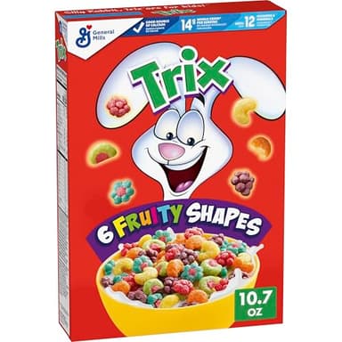Trix Breakfast Cereal, 6 Fruity Shapes, Made with Whole Grain, 10.7 oz