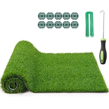 Realistic Artificial Grass Rug Indoor Outdoor: Fake Grass Turf with Drainage Holes, Pet-Friendly Dog Grass Mat, Perfect for Garden Lawn Balcony Patio Backyard Wedding Christmas Decoration​, 3FT x5FT