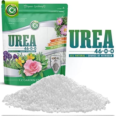 Urea Fertilizer 46-0-0 Made in USA - 5LB Plant Food for Indoor/Outdoor Flowers & Gardens - Promotes Lush Growth - Lettuce, Green Lawns, Fruit, Vegetables, Citrus Trees, Tie Dye Granules Prills