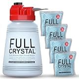 Full Crystal Window Cleaning Kit- 1 LB Glass Cleaner and Bottle with 27ft Reach will clean up to 80 Windows- Scrub Free, Rinse Free Glass Cleaner Spray Removes Dirt, Grime and Water Deposits