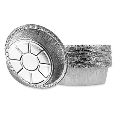 PLASTICPRO 6'' Inch Round Tin Foil Cake Pans Disposable Aluminum, Freezer & Oven Safe - For Baking, Cooking, Storage, Roasting, & Reheating, Pack of 20