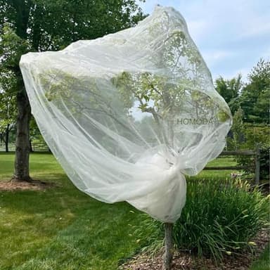 15ft x 15ft Fruit Tree Netting Cover with Zipper & Drawstring, Insect Bird Barrier Netting for Garden Protection, Ultra Fine Mesh Garden Netting, Extra Large