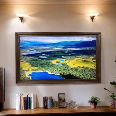 55 Inch TV frame for TCL NXT TV. Real wood frame, Rustic Dark Wood Finish (not for use with other models) Handmade wood TV Frame (55 INCH FRAME FOR TCL NXT TV)