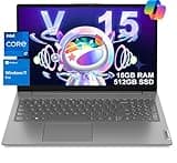 Lenovo Laptop V15 for Business, Home, Student (15.6" FHD Anti-Glare, Intel i7-1255U, 16GB RAM, 512GB SSD), Numeric Keypad, Webcam w/Shutter, Type-C, RJ-45, Wi-Fi, Win 11 Pro w/AI Copilot, Grey