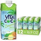 Vita Coco Coconut Water Naturally Hydrating Electrolyte Drink Smart Alternative to Coffee Soda and Sports Drinks Gluten Free, Pineapple, 16.9 Fl Oz (Pack of 12), 202.8 Fl Oz