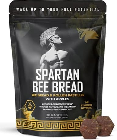 Spartan Bee Bread Chewables – Bee Bread Raw Organic Natural Multivitamin with Bee Pollen, Propolis & Royal Jelly | Fermented for Energy, Vitality, Recovery & Immunity | Non-GMO, Nothing Synthetic