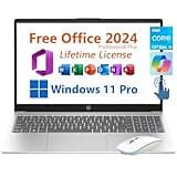 HP 15.6" Business Student Laptop, Free Microsoft Office 2024 Lifetime License, Copilot AI Chat, HD Touchscreen, Intel 6-Core i3-1215U 4.4 GHz, 16GB RAM, 512GB SSD, Long Battery Life, Windows 11 Pro
