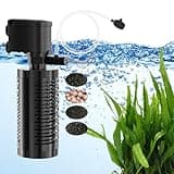 AquaMiracle True 4-Stage Fish Tank Filter, in-Tank Submersible Aquarium Filter Internal Fish Filter with Aeration, for 10-40 Gallon Fish Tanks