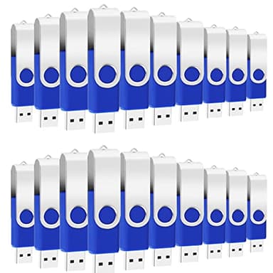 128MB Bulk Flash Drives 100 Pack EASTBULL USB 2.0 Flash Drives Pack Thumb Drives Bulk USB Drive Bulk for Storage (Blue 100Units)