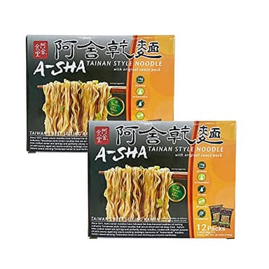 A-Sha Healthy Ramen Noodles - Original Sauce Pack Included, Premium Air Dried Instant Noodles - 24 Packs, 3.35oz each