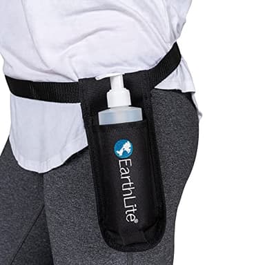EarthLite Massage Bottle Holster Single Kit - Incl. 1 Bottle, Heavy Duty Strap, Adjustable for Massage Oil & Massage Lotion (1x 8oz)