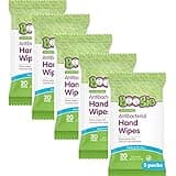 Boogie Antibacterial Hand Wipes by Boogie, Alcohol Free, Hypoallergenic and Moisturizing Aloe, Hand Wipes for Kids and Adults -100 Total Wipes (5 Packs of 20)