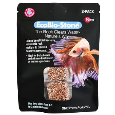EcoBio-Block Aquarium Stone for Natural Water Clarification and Odor Removal Featuring Beneficial Bacteria (Nano)