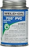 Weld-On 10101 705 Industrial Grade PVC Medium-Bodied High Strength Solvent Cement - Fast-Setting and Low-VOC, Gray, 1/4 Pint (4 fl oz)