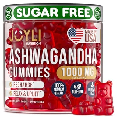 Ashwagandha Gummies for Women & Men - Natural Calm Gummies with Ashwagandha Root Extract Vitamin C Zinc - Ashwagandha Herbal Supplement for Sleep Stress Balance - 60 Vegan Sugar Free Chews