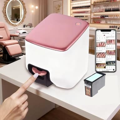 Nail Printer Nail Art Machine,Portable 3D Fingernail Printer Machine 2026 New,1000+ Designs,DIY Nail Printer Control Through Mobile App for Home Salon,Cute Girls Women Gift-English Instruction Manual