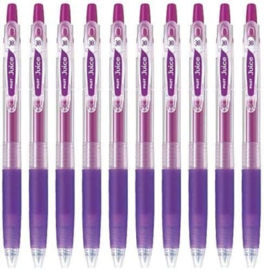 Pilot Juice 0.38mm Gel Ink Ballpoint Pen, Grape Ink, Value Set of 10