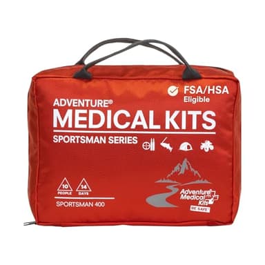 Adventure Medical Kits Sportsman Series Medical Kit - 400 - First Aid Kit for Camping, Hiking, Hunting & More - For 10 People for 14 Days - Includes Bandages, Medicine, Guide Book & More