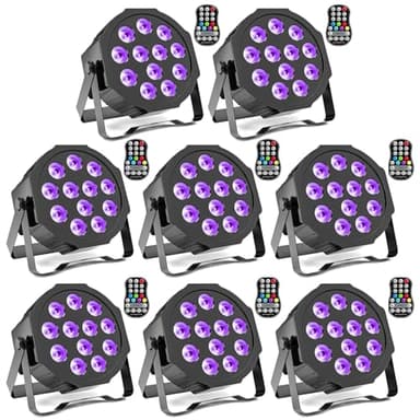 Rechargeable Par Lights Uplights RGBWA+UV 6-in-1 LED Battery Powered Stage Lights with Remote & DMX Control, Sound Activated for Festivals, Weddings, Bars, Churches, DJ