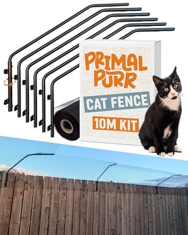 Cat Fence Outdoor Barrier - Top of Fence Height Extender Solution for Pets - Wall Topper – Invisible Solution for Small Dogs - Cat proofing Fence Extension - Catio (10m / 33ft)