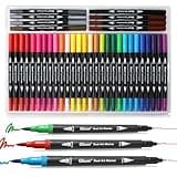 Markers for Adult Coloring Books,36 Coloring Markers for Adults Tweens,Dual Art Marker Set for Bullet Journaling,Colored Pens for Art Supplies,Brush Pens for Christmas Gifts