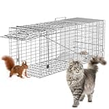 HomGarden Humane Live Animal Cage Trap 32inch Steel Catch Release Rodent Cage for Rabbits, Groundhog, Stray Cat, Squirrel, Raccoon, Mole, Gopher, Chicken, Opossum, Skunk, Chipmunk