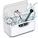 Klivvio Ultrasonic Jewelry Cleaner Machine: Ring Cleaner Ultrasonic, 48Khz Sonic Cleaner for Necklaces, Eyeglasses, Watch Strap, Dentures - Digital Timer, 4 Time Modes, 304 Stainless Steel, 13.5oz