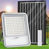 TENKOO Solar Street Flood Lights Outdoor - 500W Solar Parking Lot Lights Dusk to Dawn 32000LM IP67 Waterproof Security Commercial Lighting with 16.4ft Cables for Yard, Garden, Swimming Pool, Pathway