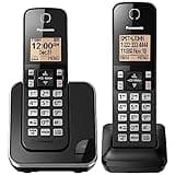 Panasonic Expandable Cordless Phone System with Amber Backlit Display – 2 Handsets – KX-TGC352B (Black)