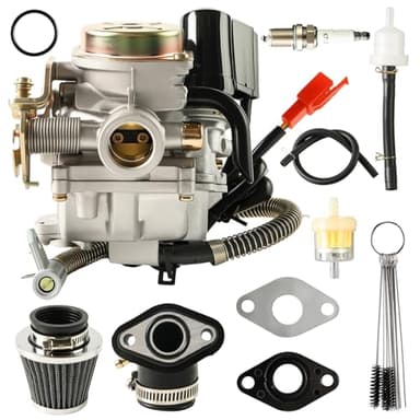 GY6 49CC 50CC Carburetor Compatible with Taotao Go Kart 4 Stroke 139QMB Scooter Moped PD18J Carb Engine with Intake Manifold